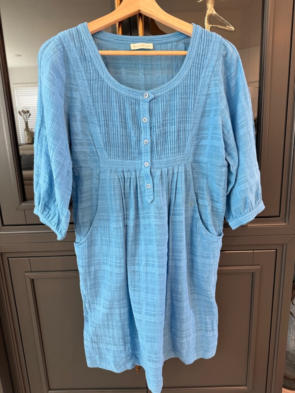 Whistles Sky Blue Cotton Dress